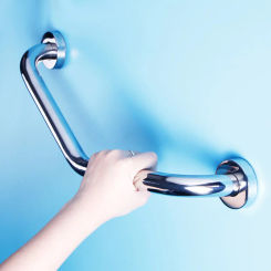 Sully House 304 Stainless Steel Bathroom Safety Handrail, 135Deg Toilet Disabled Grab Bars Elderly Safety Helping Bathtub Handle