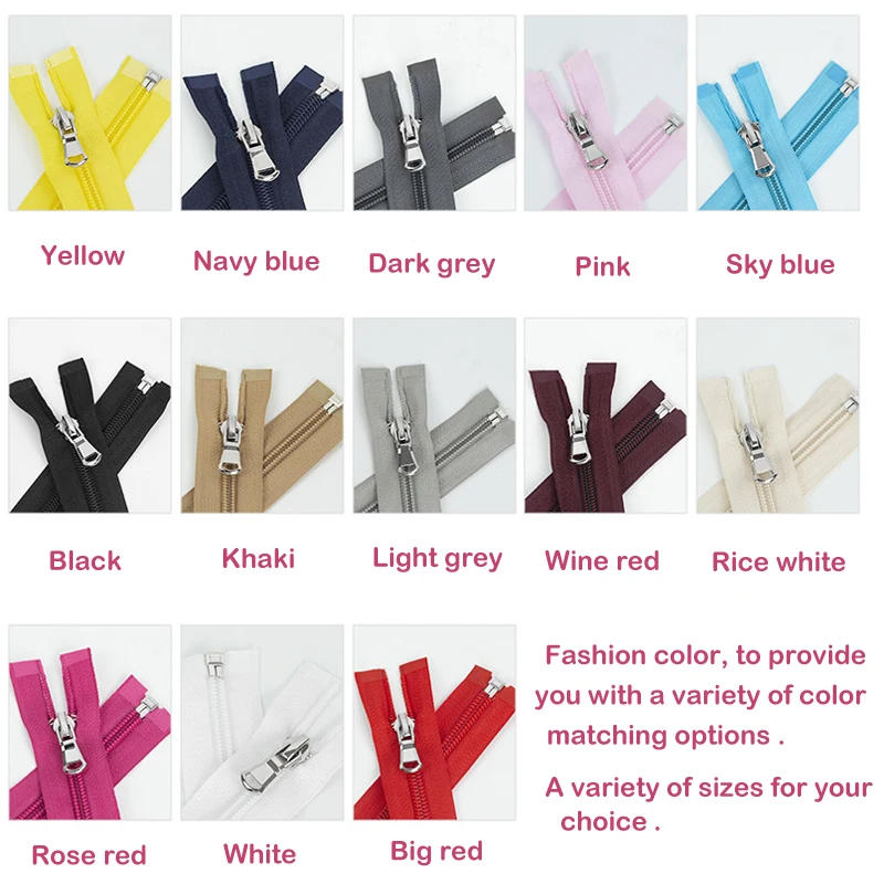Description Picture 4 of item1Pcs 15 Inch-31 inch (40cm-80cm) Nylon Coil Zippers Open-End For DIY Tailor Sewing Crafts Nylon Zippers Accessories 13 Colors