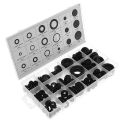 125pcs Black Rubber Grommets Retaining Ring Set Seal Rings Assortment Protection Coil for Blanking Hole/Wiring Cable/Gasket Kits