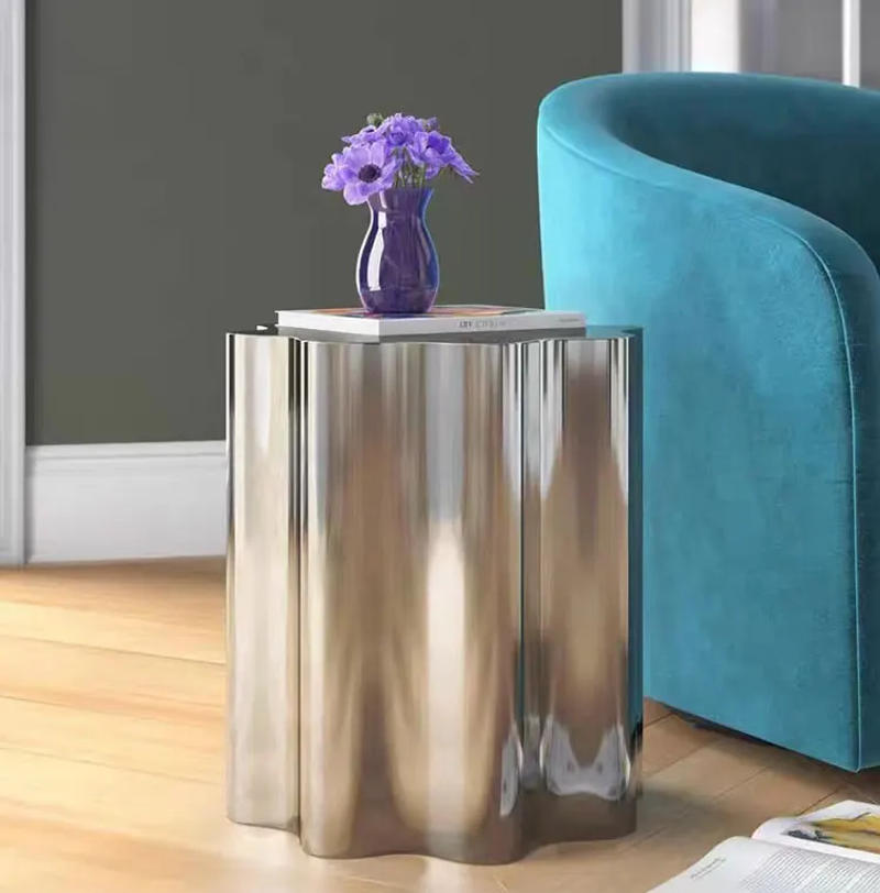 Description Picture 3 of itemLight Luxury Yunduojiao Italian Minimalist Modern Sofa Combination Living Room Special-shaped Coffee Table  Stainless Steel New