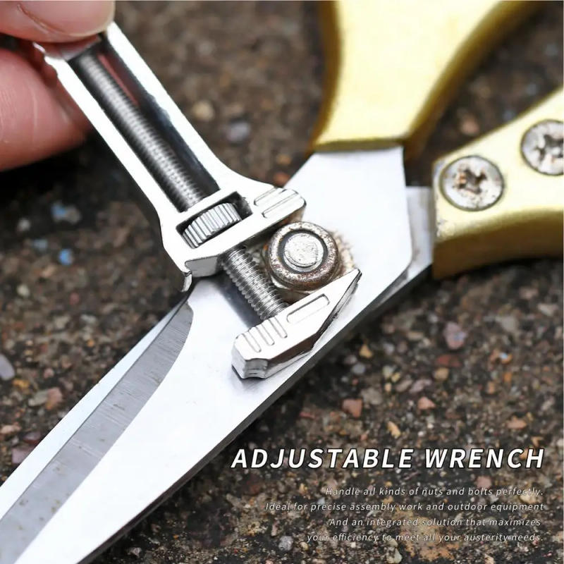 Description Picture 3 of itemPocket Wrench Multitool Small Stainless Steel Multitool Wrench Adjustable Ergonomic Bottle Opener Multifunctional Portable