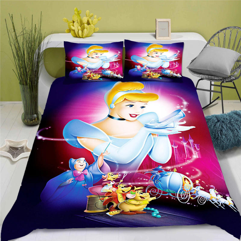 Description Picture 3 of itemDisney Princess Series 100% Polyester Bedding Set Duvet Cover For Home 3-Piece Set 1 Quilt Cover Anime Cute Printed Cartoon