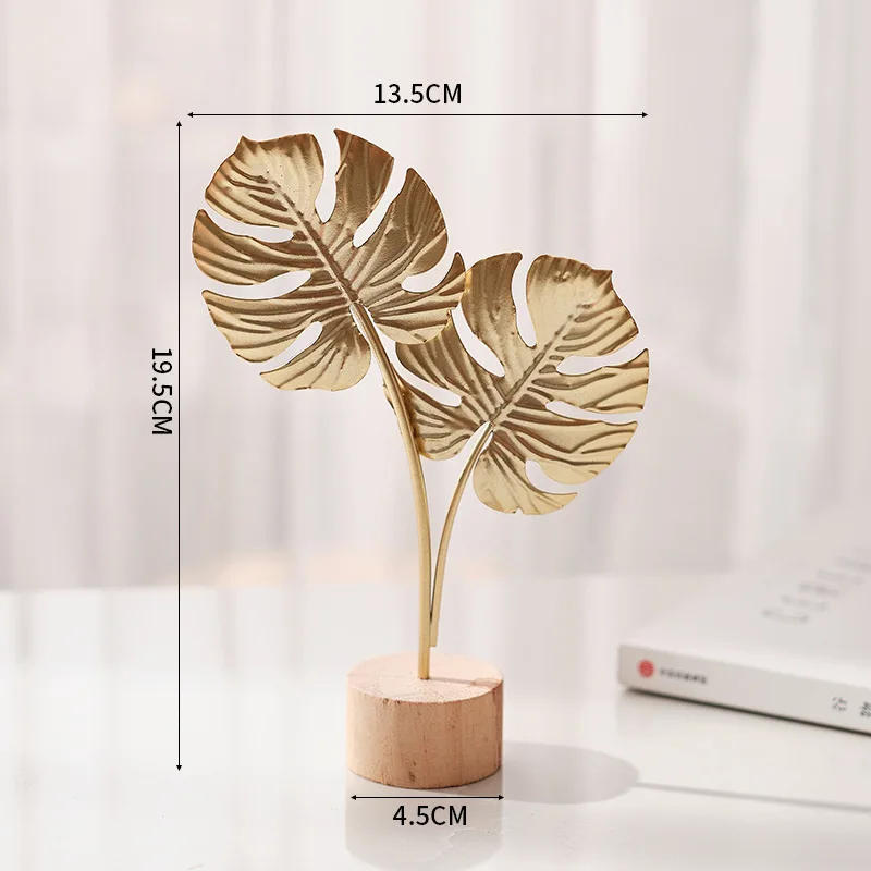 Description Picture 6 of item1pcs Golden Ginkgo Leaf Feather Metal Model Figurines Manual Desktop Crafts Ornaments Photo Props Statues Sculptures Home Decor