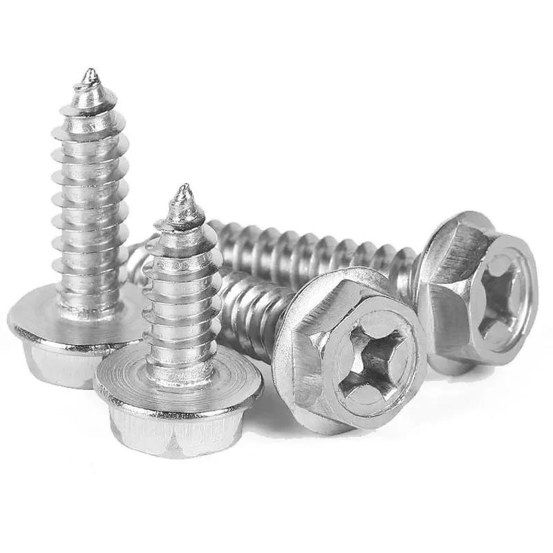 Description Picture 3 of item304 Stainless Steel Cross Groove Outer Hexagon Flange Self Tapping Screw with Pad Self Tapping Bolt M3 M4 M5 M6