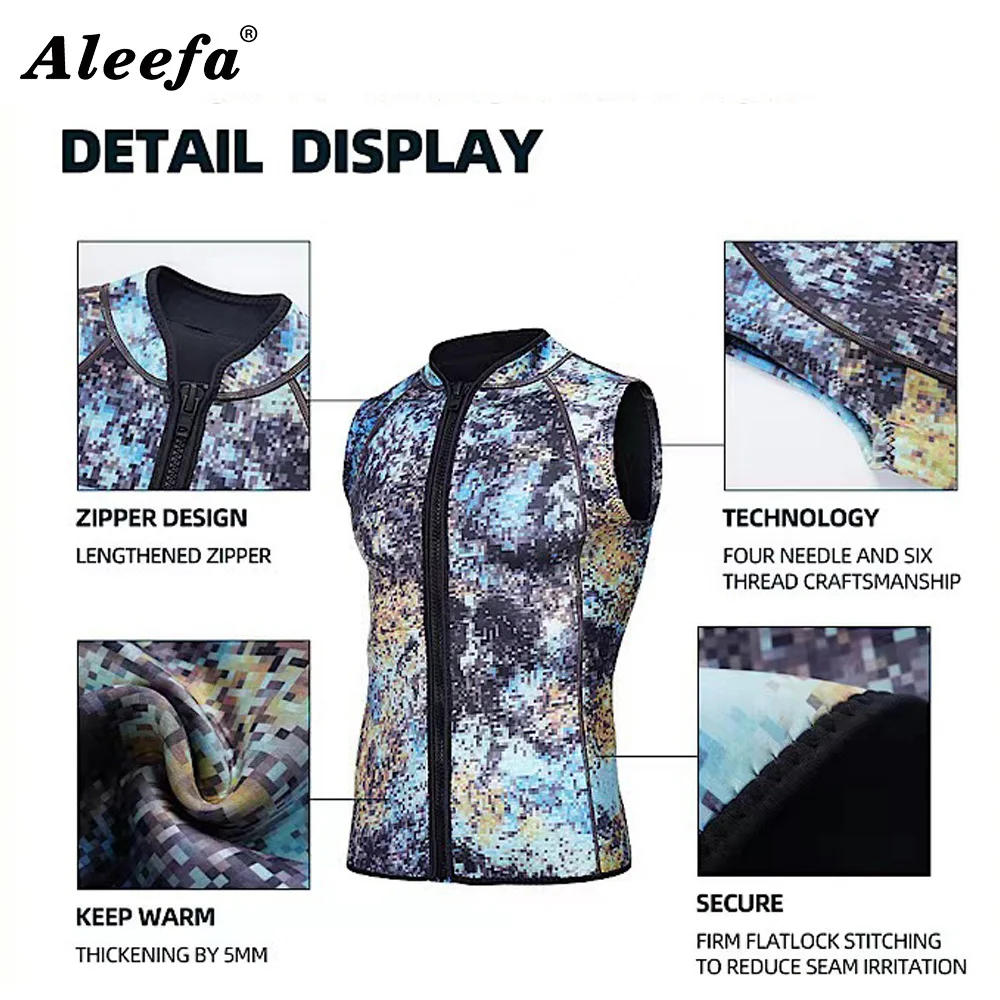 Description Picture 6 of itemMen's Wetsuit Sleeveless Vest 3mm Neoprene with Zipper keep Warm for Diving,Surfing,Kayaka