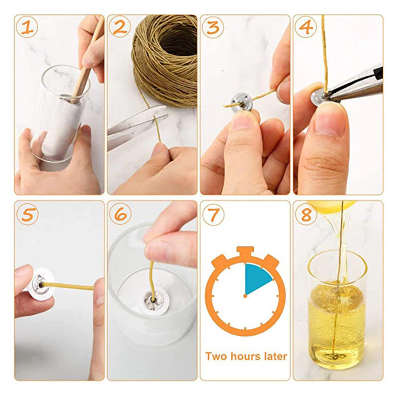 Description Picture 6 of item10m 1 Roll Beeswax Wicks Candle Accessory Organic Hemps Lampwick Well Coated Natural Beeswax For DIY Crafts Candle Stick Making