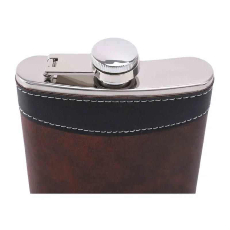 Description Picture 5 of itemPU Surface Retro 6-8Oz Portable Flagon Family Outdoor Travel Multi-Purpose Exquisite Wine Bottle Practical Gift Hip Flask
