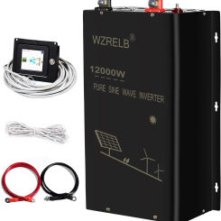12000W Split-phase Pure Sine Wave Solar Inverter Power Supply Battery 24V/36V/48V/96V DC to 110/220V,120/240V AC Converter Wired