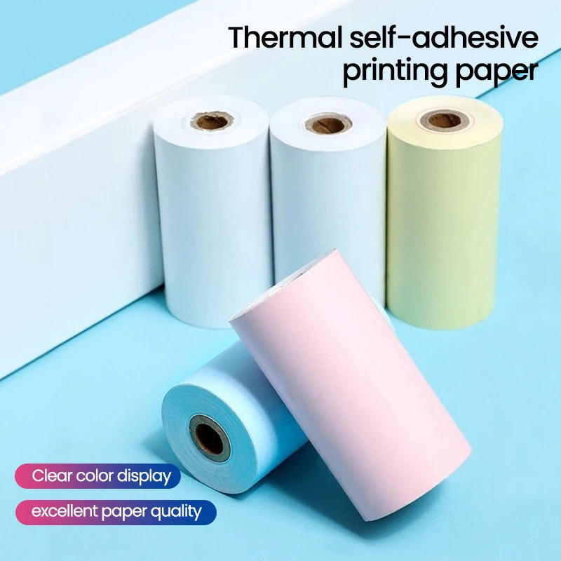 Description Picture 2 of itemMini Printer Thermal Paper Colorful Adhesive Self-adhesive Rolls Paper Label Sticker for Picture Photo Portable Printer 57mm
