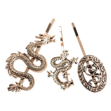 6 Pcs Metal Bobby Pin Dragon Hair Clip Hairpin Punk Barrettes for Girls Zinc Alloy Stylish Clips Women