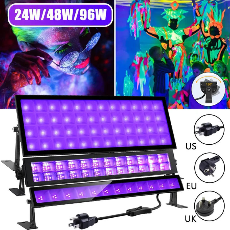 Description Picture 2 of itemUV LED Stage Blacklight Ultraviolet 24/48/96W Effect Light Flood Ultravilet Lamp Fluorescent Halloween Party Stage Light Neon