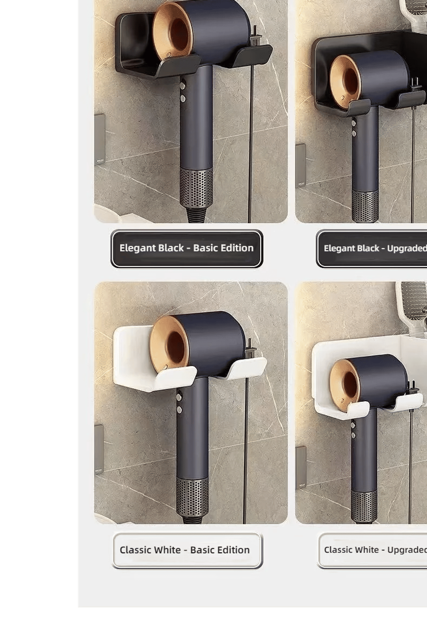 Description Picture 3 of itemWall-mounted punch-free toilet hair dryer rack bathroom hair dryer storage rack hair dryer bracket bathroom accessories ﻿