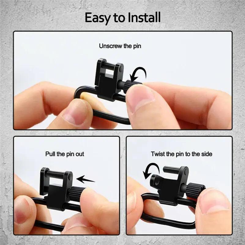 Description Picture 5 of itemQD Sling Swivel Two Point Sling Strap Belt Buckle Mlok Quick Detachable Gun Mount Ring Outdoor Rifle Hunting Ar15 Accessories