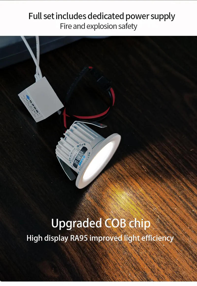 Description Picture 5 of item【35mm hole】recessed mini spotlight 3w LED ceiling light 110v 220v deep anti-glare small downlight with driver set