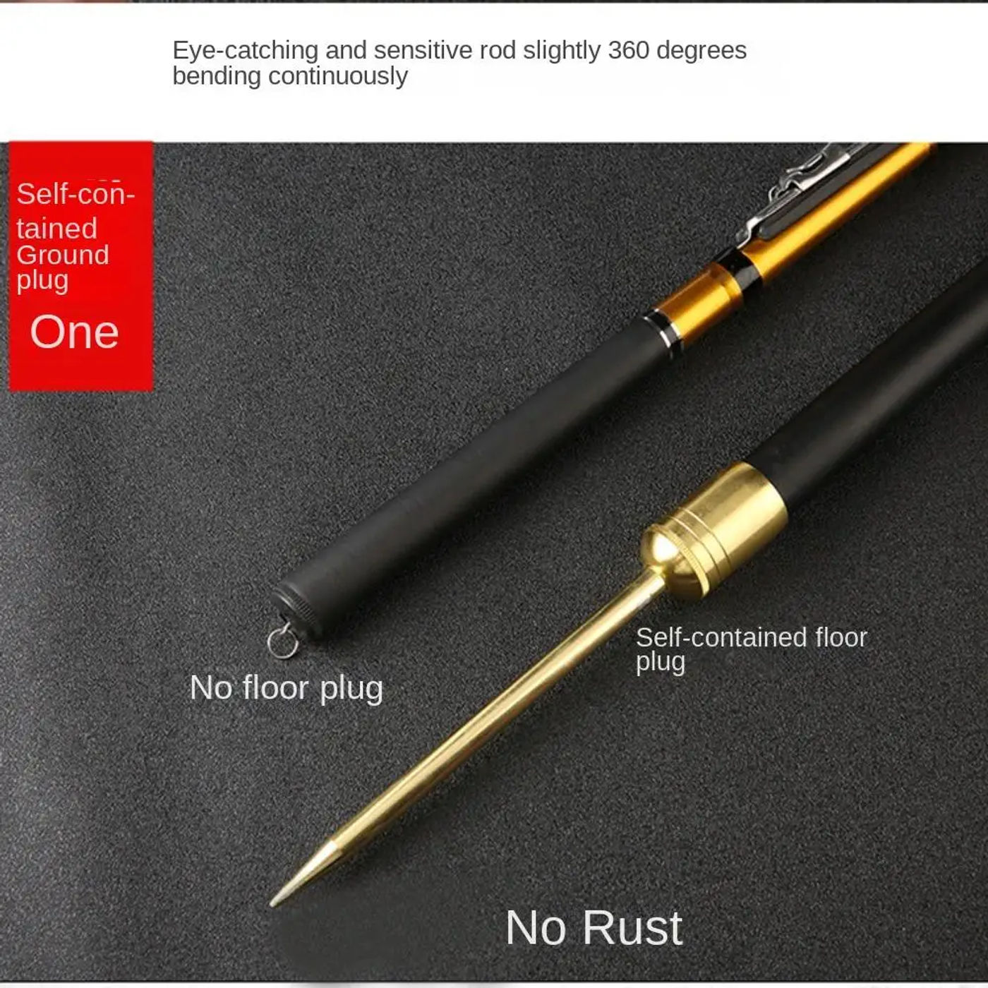 Description Picture 6 of item1.5/1.8/ 2.1 /2.4 /2.7 /3m Telescopic Fishing Rod Telescopic Carbon Material Carbon Material Fishing Rod Portable Ultrashort