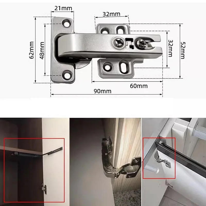 Description Picture 3 of item2pcs 90degree hinge door opener rebound device dedicated springless hinge