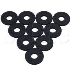10 pcs Silica Gel Guitar Protector Strap Lock Block 25x3mm 9mm ID Black