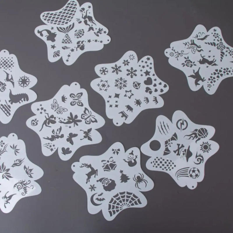Description Picture 2 of itemCopying Stencils Face Paint Templates Hollowed Decorative DIY Body Art Paint Stencils Handcraft Easily Use