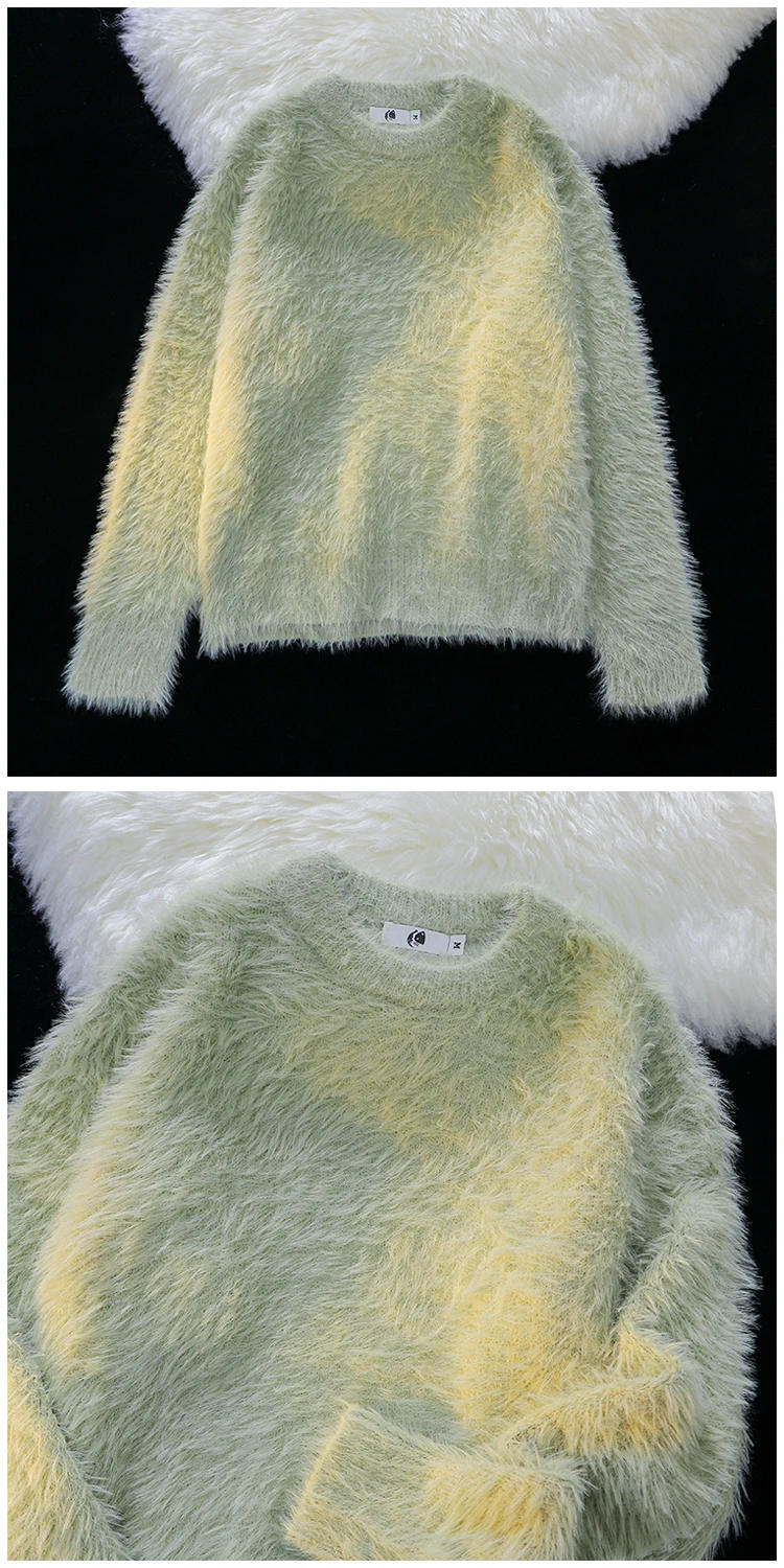 Description Picture 2 of itemMen 2024 Autumn Winter New Oversize Solid Color Knitted Jumpers Male O-neck Sweater Tops Men Long Sleeve Warm Pullovers S100