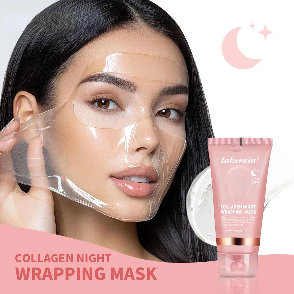 Description Picture 4 of itemNight Collagen Wrapping Peel Off Mask with Brush Moisturizing Rejuvenation Brightening Firming Facial Mask Gel Repair Cream 75ml