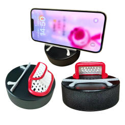 Novelty Ice Hockey Puck Resin Gift Mobile Phone Holder Hockey Goal Universal Display Phone Holder