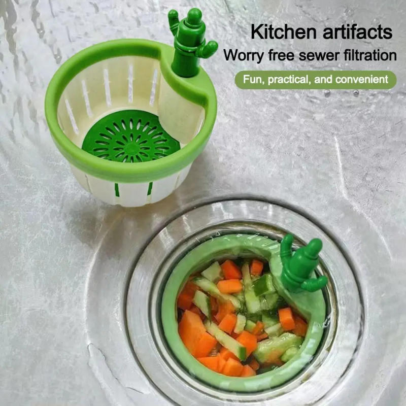Description Picture 2 of item1/2pcs Leakage-proof Cactus Kitchen Sink Drain Strainer Anti-clogging Food Waste Catcher Cactus Sink Drain Filter Easy Cleaning
