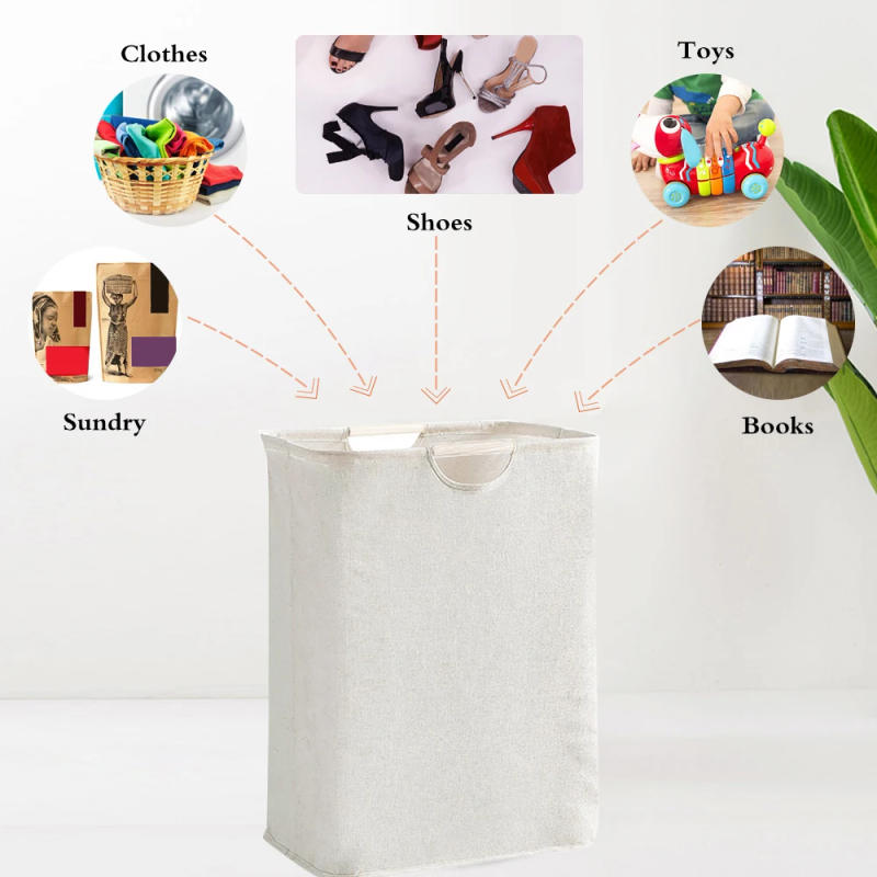 Description Picture 6 of item1PC Capacity Storage Dirty Clothes Basket Fabric Laundry Basket Portable Storage Basket Household Storage Box Portable