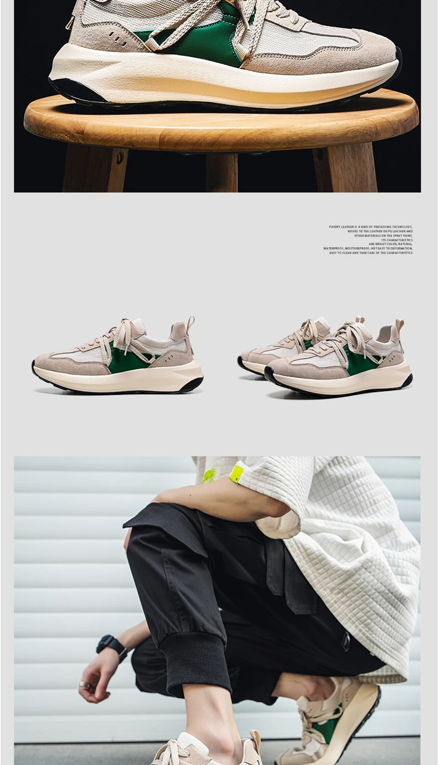 Description Picture 6 of itemNew Arrivals Spring Men Running Shoes Fashion Non-Slip Men Sneakers Outdoor Trend Lace-Up Footwear Comfort Hard-Wearing