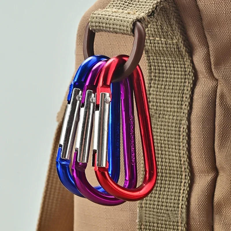 Description Picture 4 of item10pcs D Shape Color Carabiners Aluminum Alloy Carabiner Spring Hook Outdoor Backpack Camping Hooks Keychain Climbing Tools