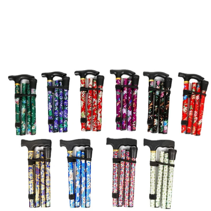 Description Picture 3 of itemOutdoor Walking Cane Stick Men Canes Folding Adjustable Collapsible Seniors Stick Alloy Aluminum Poles Elderly Standing Trekking