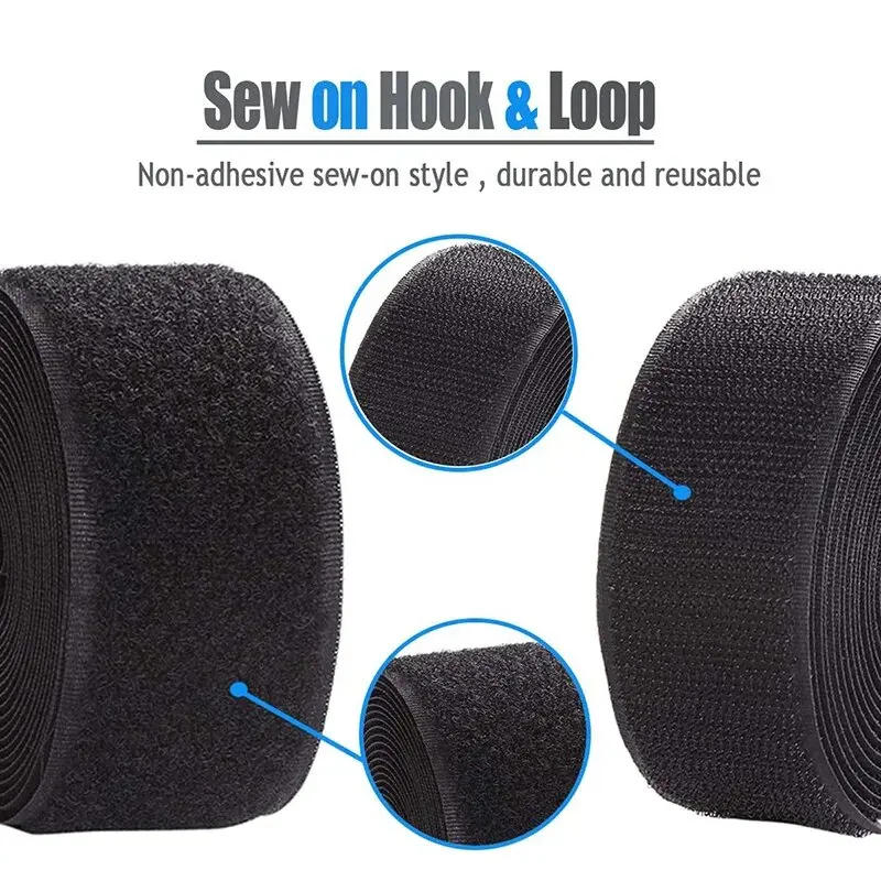 Description Picture 2 of item1/3/5M Non-Adhesive Hook and Loop Fastener Velcros Tape for Sewing DIY Craft Accessories Magic Nylon Fabric Strip 20/25/30/50mm