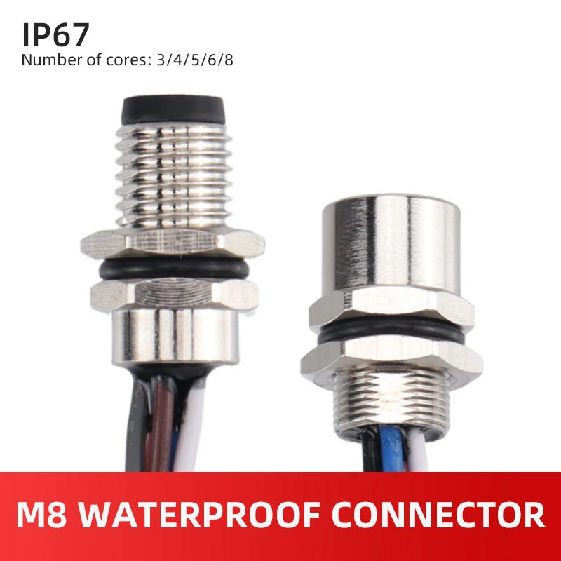 Description Picture 2 of itemWaterproof M8 Plug Socket with 30cm Wire IP67 Male Female 3/4/5/6/8 Pin Aviation Connector Cable M8 Wiring Harness Panel Socket