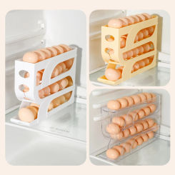 Slide Egg Storage Box Refrigerator Side Door Egg Tray Refrigerator Side Large Capacity Space Saving For Kitchen Egg Storage Box
