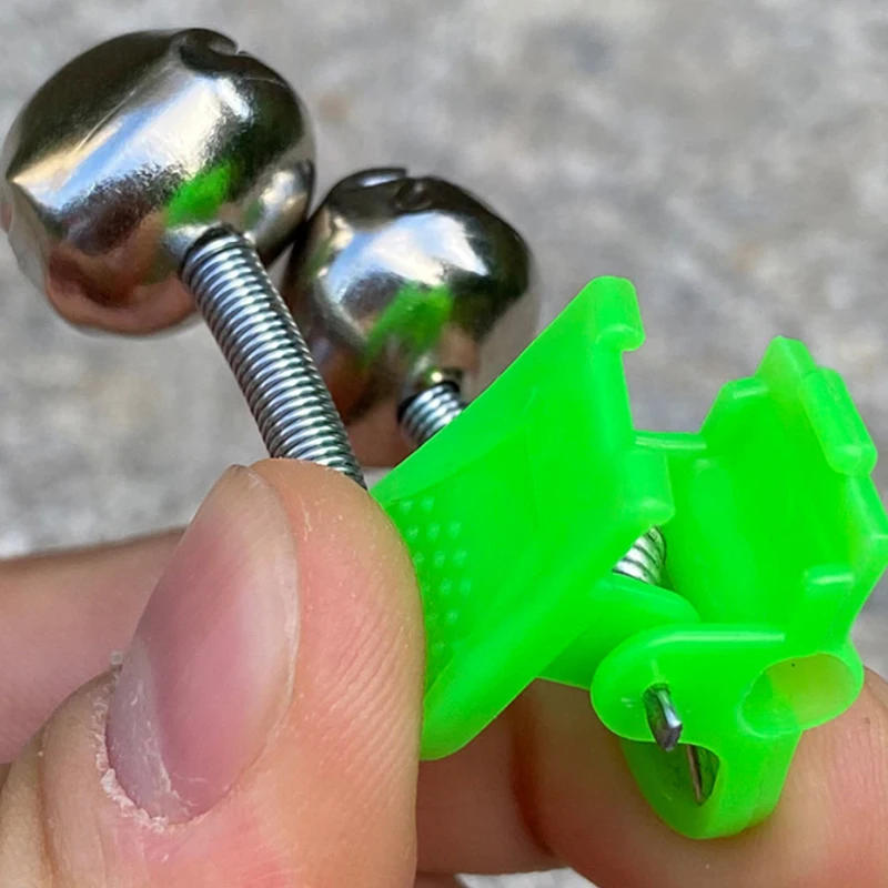 Description Picture 5 of item5/20pcs Fishing Bite Alarms Fishing Rod Bells Tip Clip Bells Ring Green ABS Fishing Accessory Outdoor Pole Fish Bites Indicators