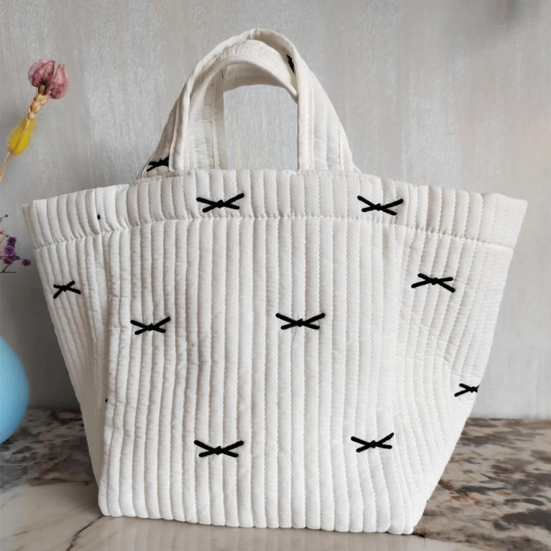 Description Picture 2 of itemNewborn Baby Care Diaper Bag Mummy Shoulder Bag Embroidery Quilted Stroller Diaper Storage Organizer Stroller Bags Handbags