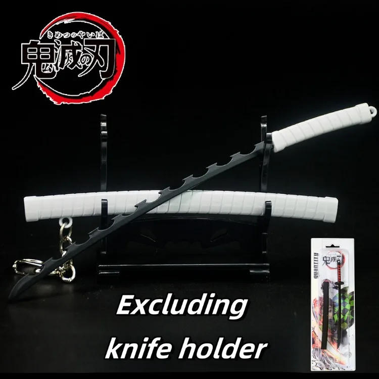 Description Picture 6 of item17cm Demon Slayer Sword Keychains Mini Japanese Katana Samurai Key Chain Metal Katana Simulation Pendant Decor Anime Toy Gift
