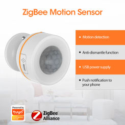 Tuya ZigBee PIR Motion Sensor Wireless Human Body Infrared Detector Powered Anti-Burgla Emergency Alert Work With Smart Life