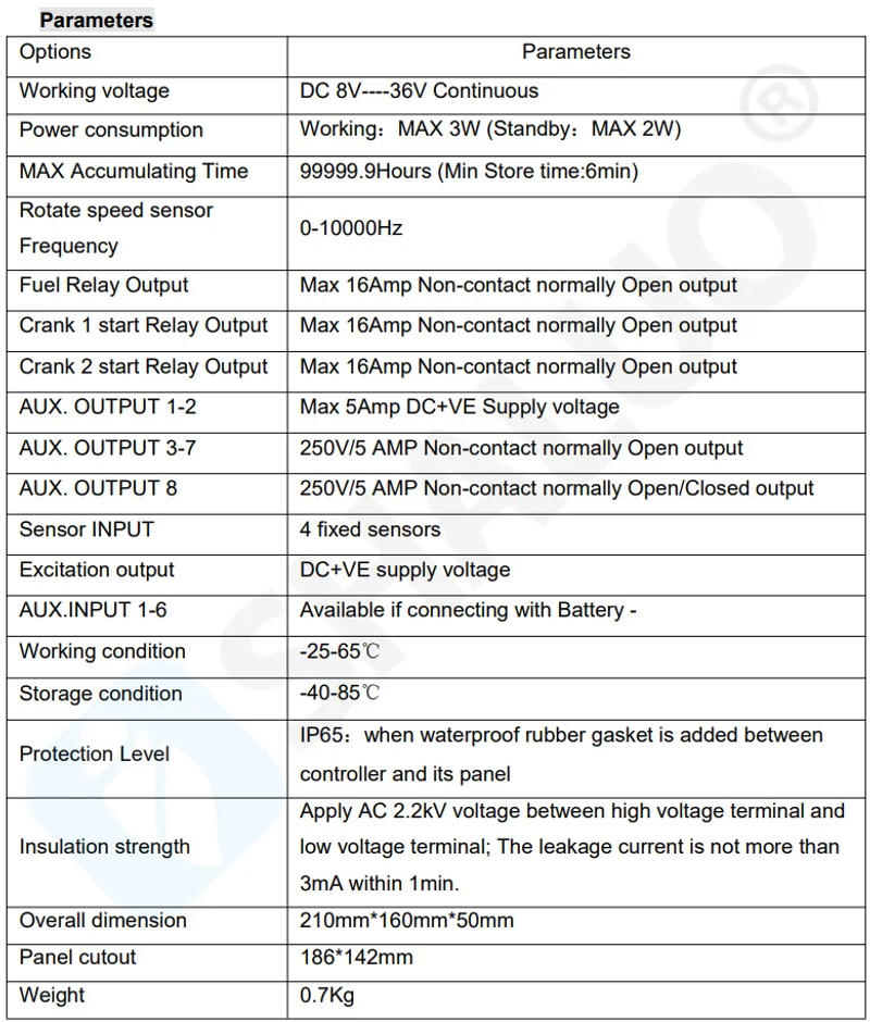 Description Picture 4 of itemMebay FC70DR Diesel Engine Fire Pump Controller Panel Generator Control Module for Fire Pump Units Driven Spare Parts
