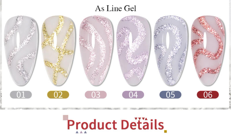Description Picture 5 of itemBOZLIN 7.5ml 3 In 1 Crushed Ice Magnetic Gel Nail Polish Glitter Cat Eye Nail Gel Soak Off UV LED Semi-Permanent Varnish
