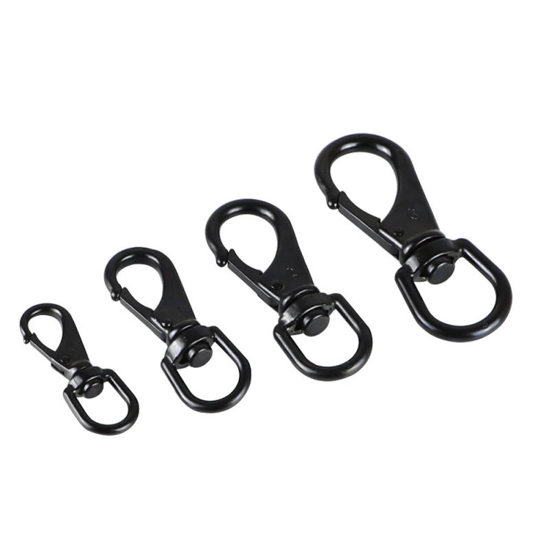 Description Picture 3 of item304 Stainless Steel Black Swivel Eye Snap Hook, Diving Clips, Flag Pole Clips, Spring Buckles for Pet Leashes Boat Anchor Ropes