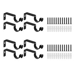 4/8pcs Curtain Rod Holder Bracket Side Mount Drapery Rod Holder Easy Install 517A