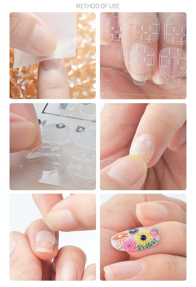 Description Picture 2 of itemDouble Sided Nail Glue Stickers Jelly Gel Glue Nail Sticker Nail Adhesive Waterproof Breathable False Nail Glue Tips