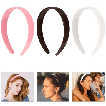 3pcs Toothed Headband Solid Color Hair Band Plastic Hair for Women