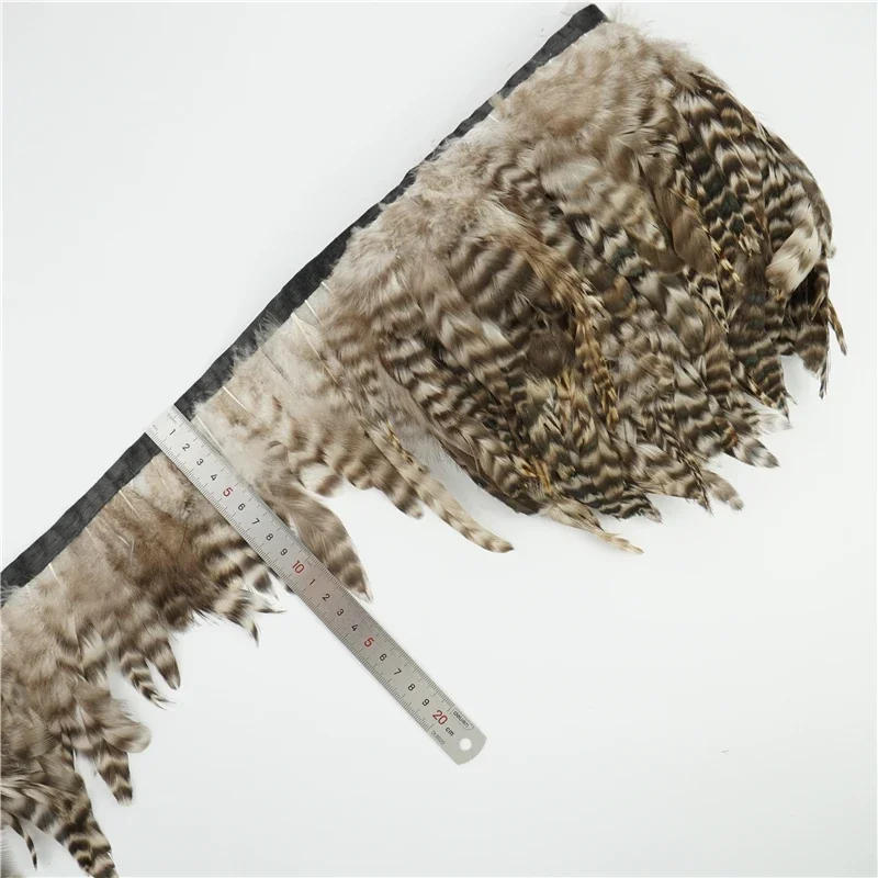 Description Picture 4 of item1Meter Natural Peacock Rooster Cock Pheasant Feathers on Tape Clothes Tassel Fringe Trim Fabric Sewing Carnival Wedding Dress