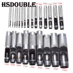 25 Size Pick Leather Tools Leather Punch Leathercraft Hole Craft Set Hollow Puncher Belt Punch 1.0mm-25mm for Clothing Canvas