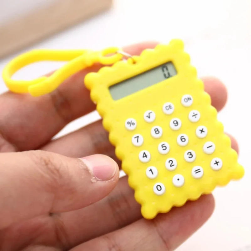 Description Picture 5 of item1pc Student Mini Electronic Calculator Arithmetic Calculator Biscuit Shape School Office Mini Calculator Exam Dedicated
