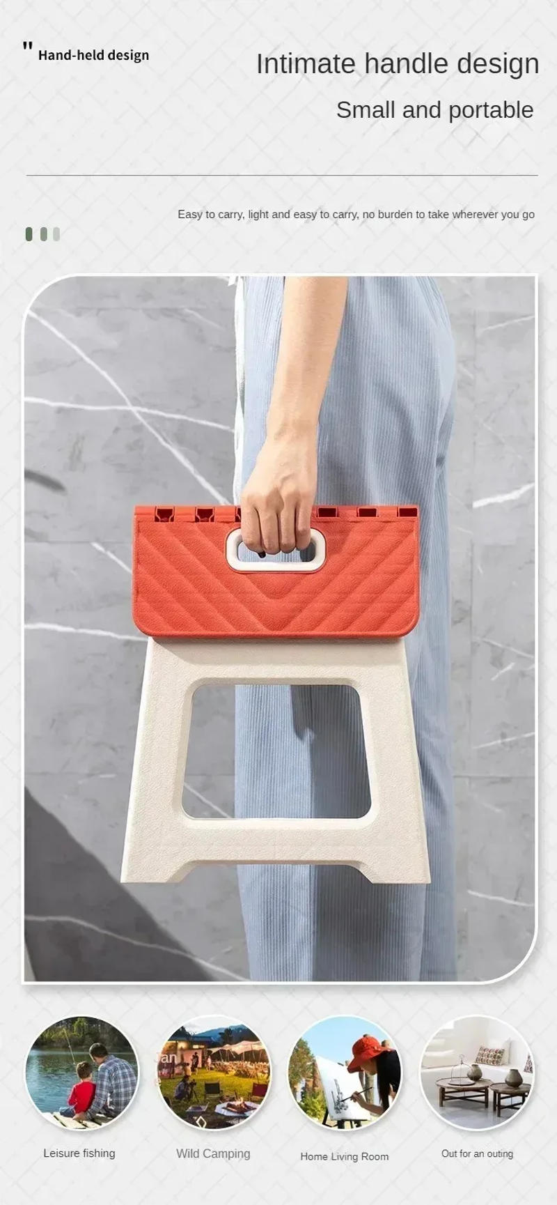 Description Picture 5 of item2024 New Adult Children Portable Folding Stool Thickened Plastic Saddle Chair for Outdoor Activities and Fishing Gifts