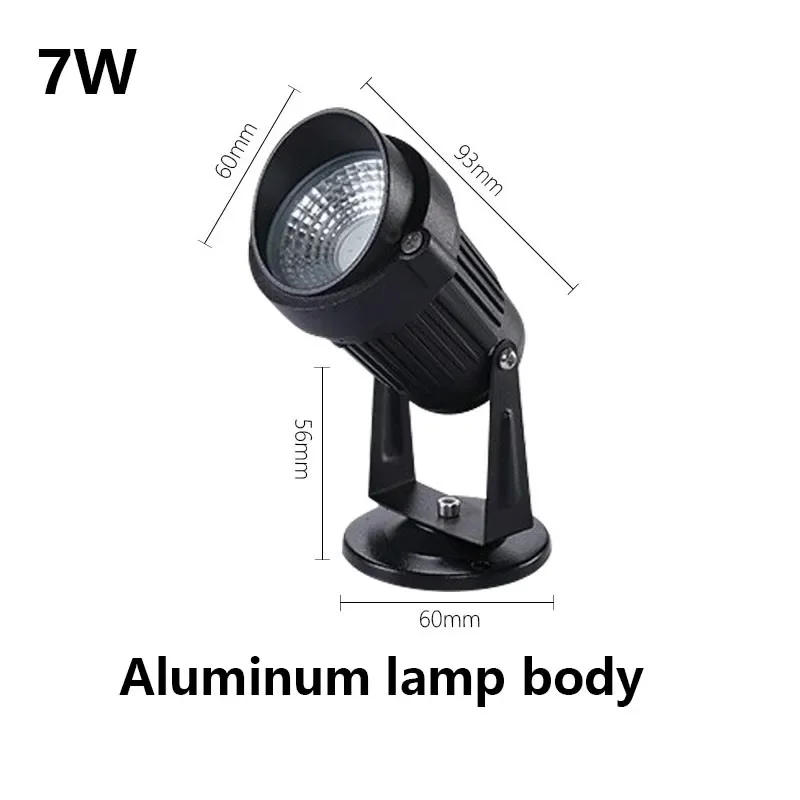 Description Picture 6 of item1 Meter Wire Outdoor IP65 LED Garden Lights Waterprof Lawn Lamp 220V110V24V Landscape Spike Spotlights Aluminum Lamp Body