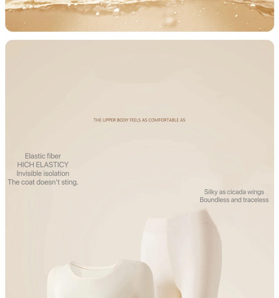 Description Picture 4 of item1pcs Women's Ultrathin Thermal Underwear Set High elasticity Plus Size Constant Temperature Seamless Long Sleeve Bottoming Sets