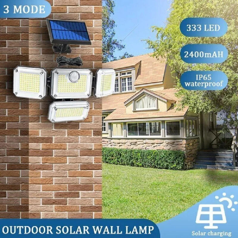 Description Picture 5 of itemWaterproof Solar Powered 333 LED Flood Light Outdoor Motion Sensor Security Street Lamp Sconce Spotlights for Garden Decoration